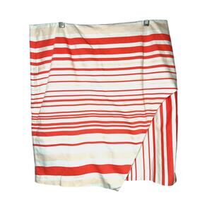 Alex Marie faux wrap skirt with side zipper, coral/white striped, size 18, EUC